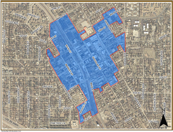 Map of Downtown Urban Renewal Area