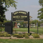 Lee's Summit Historical Cemetery sign.